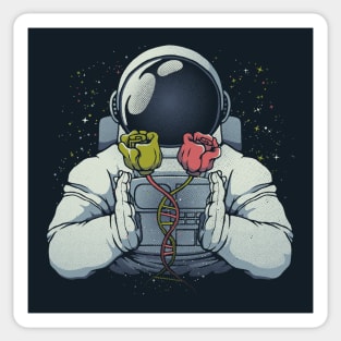 Science Astronaut DNA Roses by Tobe Fonseca Sticker